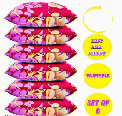 Urmila Creation LUXURY Polyester Fibre Abstract Sleeping Pillow Pack of 6(Pink)