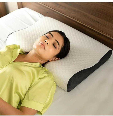 Everway Memory Foam Orthopaedic Pillow Pack of 1 Geometric Cervical Contour Memory Foam Pillow, Stomached, Anti-Snoring, Side Sleepers(Black)