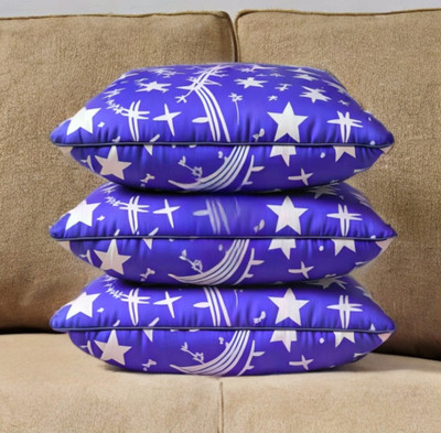 YPOLOIPO LUXURY Polyester Fibre Abstract Sleeping Pillow Pack of 3(Blue)