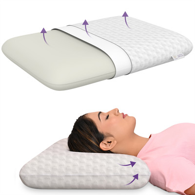 MY ARMOR Memory Foam Orthopaedic Pillow Pack of 1 Solid Orthopedic Memory Foam Pillow Standard 4 Inch Thick Pillows for Neck Pain Relief(White Triangle)