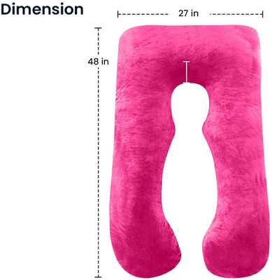 ANVANSA ultra soft u shape pillow Microfibre, Polyester Fibre Solid Pregnancy Pillow Pack of 1(Pink)