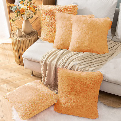 PICKKART Microfibre Solid Lumbar Pillow Pack of 5(Gold Brown)
