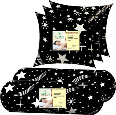 ACTOS Microfibre Solid Bolster Pack of 5(Black3)