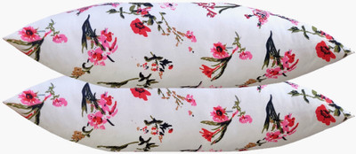 ACTOS Microbeads Floral Sleeping Pillow Pack of 2(White)