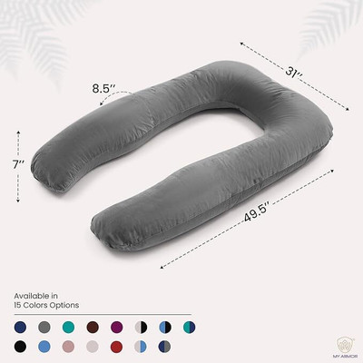 Victostar Polyester Fibre Solid Pregnancy Pillow Pack of 1(gray)