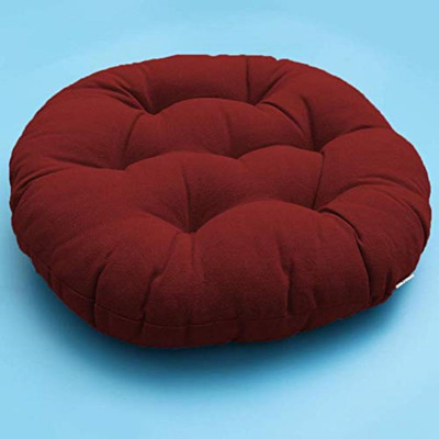 Hundur Store Microfibre Solid Chair Pad Pack of 4(Maroon)