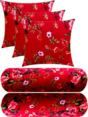 Changers Microfibre Floral Sleeping Pillow Pack of 5(Maroon)