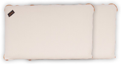 Siekos Cervical Memory Foam Pillow, Neck Pain Support Reversible Pillow with Zipper Memory Foam Solid Orthopaedic Pillow Pack of 2(Beige)