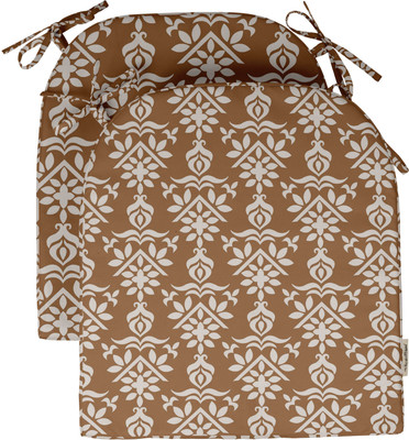 Vargottam Foam Motifs Chair Pad Pack of 2(Light Brown)