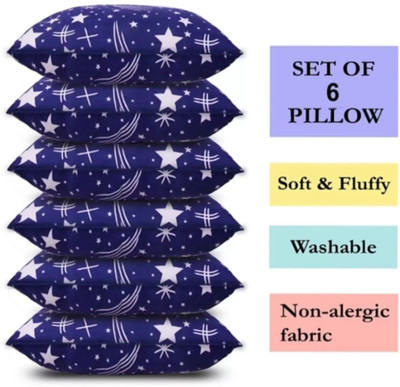 shree bala ji Cotton Solid Cushion Pack of 6(Blue)
