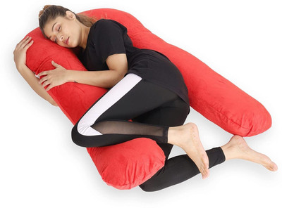 ZOXAB luxury u shape Polyester Fibre Solid Pregnancy Pillow Pack of 1(Red)