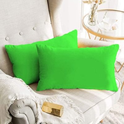 Softlife Rectangular Filled Pillow Cushion For Sofa Living Room And Bedroom, 12 x 18 Microfibre Solid Sleeping Pillow Pack of 2(Green)