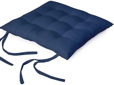 THM Microfibre Solid Chair Pad Pack of 1(Blue)