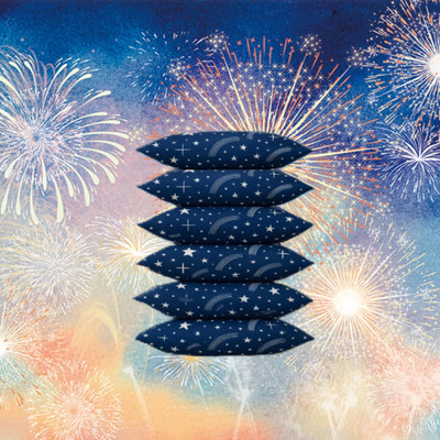 CATHROL Polyester Fibre Sleeping Pillow Pack of 6 Abstract 6 Pillows(Blue)