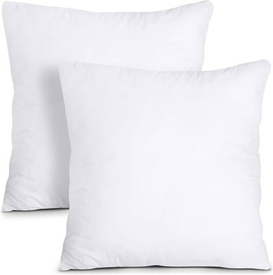 SLEEPY FEEL Microfibre Cushion Pack of 2 Solid Soft Lightweight(White(12×12Inch)