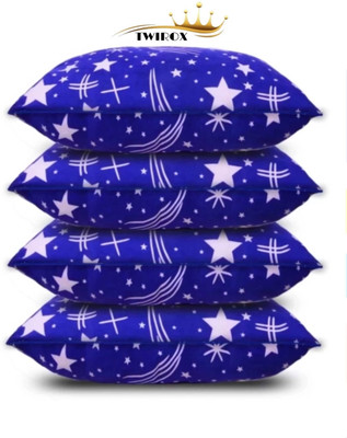 YABAN ULTRA Soft Luxury Polyester Fibre Abstract Sleeping Pillow Pack of 4(Blue)