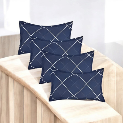 GZZZSD Microfibre Sleeping Pillow Pack of 4 Solid(Blue)
