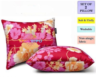 YPOLOIPO LUXURY Cotton Floral Sleeping Pillow Pack of 2(Pink)