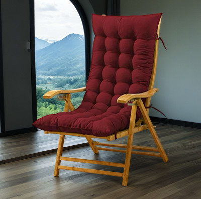 SOFT SNOOZE Microfibre Chair Pad Pack of 1 Solid Soft Luxury(Maroon)