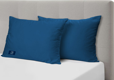 THE WOOD WHITE INDIA Soft Pillow Set of 2. size 16 x 24 Inches Microfibre Solid Sleeping Pillow Pack of 2(Blue)