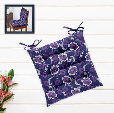 OASIS Polyester Fibre Floral Chair Pad Pack of 1(Lavender)