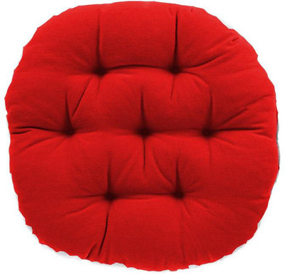 Mom's Moon Plus Comfort Round Cushion Microfibre Solid Floor Cushion Pack of 2(Red)