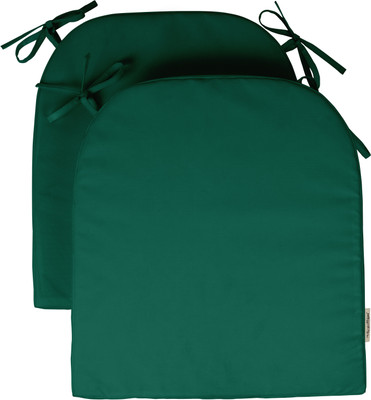 Vargottam Polyester Fibre Solid Chair Pad Pack of 2(Teal Green)