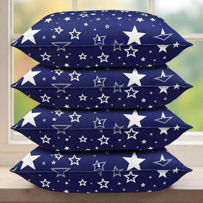 CIEZAR Microfibre Solid Sleeping Pillow Pack of 4(Blue)