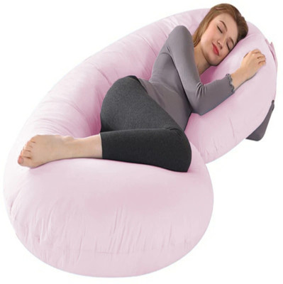 WILD MINT Polyester Fibre Pregnancy Pillow Pack of 1 Solid Premium series(Pink)