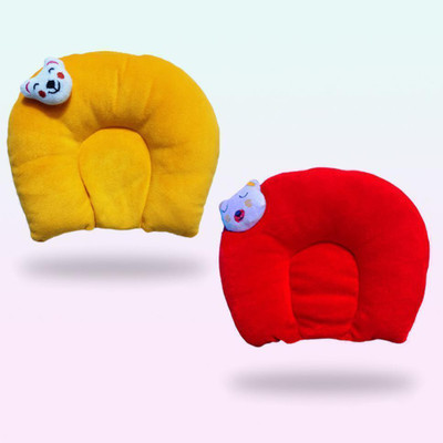 Ducudu NA Cotton Toons & Characters Baby Pillow Pack of 2(Yellow & Red)