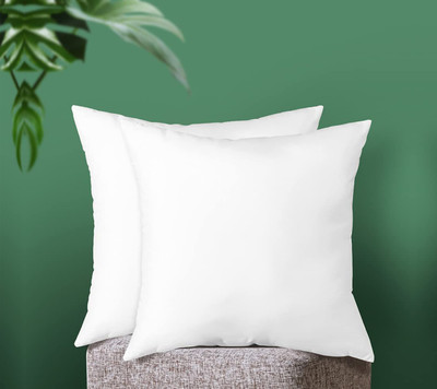 SAJAVAT HOME CUSHION FILLER Microfibre Solid Cushion Pack of 2(White)