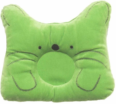 Little Miracles Polyester Fibre Animals Baby Pillow Pack of 1(Green)