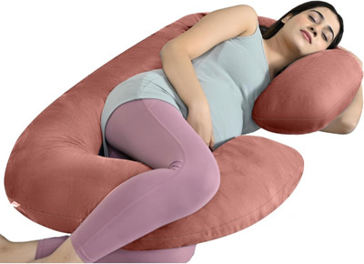 WILD MINT Premium series Polyester Fibre Solid Pregnancy Pillow Pack of 1(Camel)