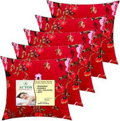 ACTOS Microfibre Floral Cushion Pack of 5(Maroon)