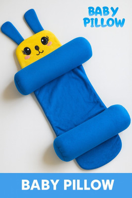 Omsurajiya Polyester Fibre Baby Pillow Pack of 1 Animals(Blue)