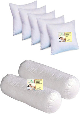 ACTOS Microfibre Solid Bolster Pack of 7(White2)