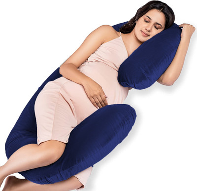 Daddy Cool Microfibre Solid Pregnancy Pillow Pack of 1(Dark Blue)