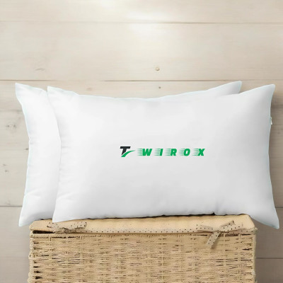 TWIROX LUXURY Polyester Fibre Abstract Sleeping Pillow Pack of 2(White)