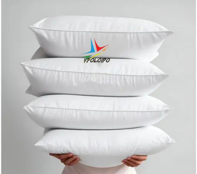 LIPONOS LUXURY Polyester Fibre Solid Sleeping Pillow Pack of 4(White)