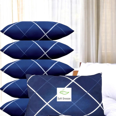 SOFT SNOOZE Soft Luxury Microfibre Abstract Sleeping Pillow Pack of 6(Blue)