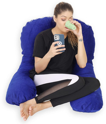 Vijay Microfibre Solid Pregnancy Pillow Pack of 1(Navy Blue)