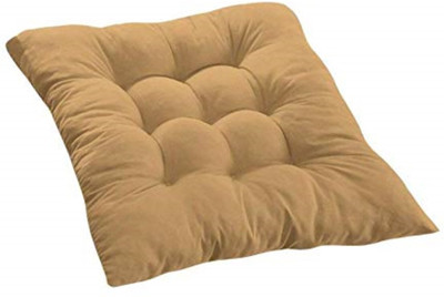 Texlux Microfibre Chair Pad Pack of 1 Solid(Beige)