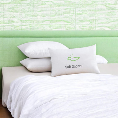 SOFT SNOOZE Microfibre Sleeping Pillow Pack of 3 Solid Soft Luxury(White)