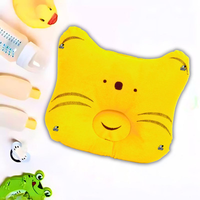 Kotton Candy Cat Velvet, Baby Head Shaping Takiya Soft Pillow Newborn Polyester Fibre Toons & Characters Baby Pillow Pack of 1(Yellow)