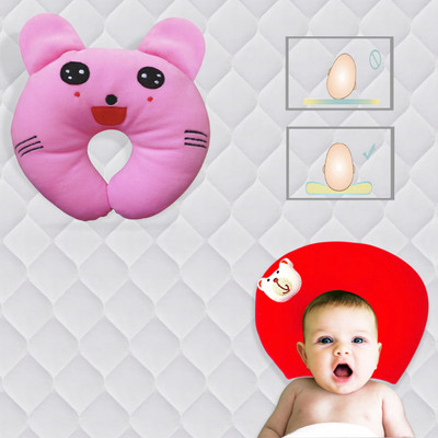 Found Fit Mustard Seeds Solid Baby Pillow Pack of 2(Pink & Red)
