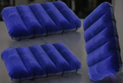 Dolphin52 Air Travel Pillow Pack of 3 Solid INTEX PILLOW(Blue)