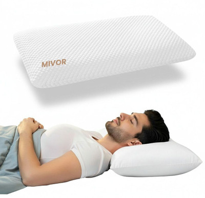 MIVOR Memory Foam Orthopaedic Pillow Pack of 1 Solid(Geometric Infused Cooling Gel Memory Foam Luxury Pillow, King Size, white)