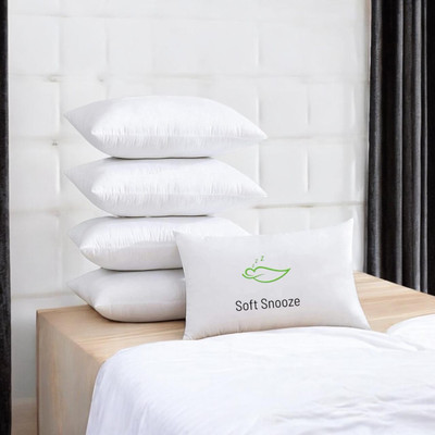 SOFT SNOOZE Microfibre Sleeping Pillow Pack of 5 Solid Luxury(White)