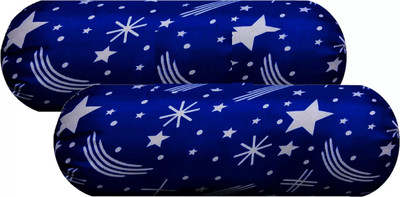 ZOXAB Microfibre Bolster Pack of 2 Solid 2 Microfibre Nature Bolster(Blue star b1)