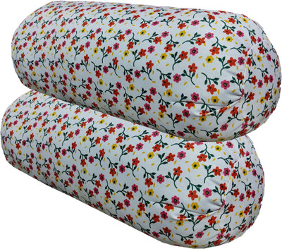 Changers Microfibre Bolster Pack of 2 Floral(Multicolor)